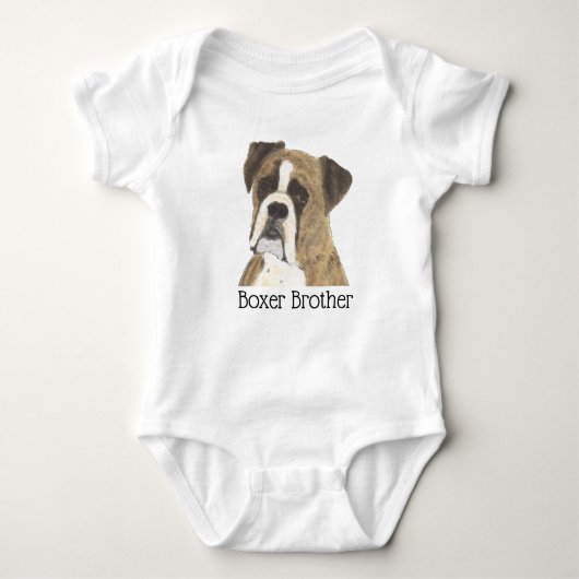 Persoonlijk te personaliseren brindle Boxer Hond Romper (Voorkant)