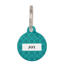 Persoonlijk Teal Sterpatroon Stapel Huisdierpenning