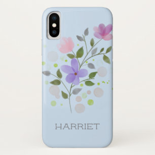 Persoonlijk telefoonhoesje met mooie bloemendesign iPhone x hoesje