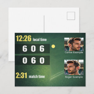Persoonlijk Tennis Scorebord – Aangepaste Wedstrij Briefkaart