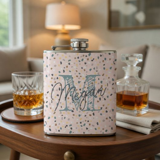 Persoonlijk Terrazzo Monogram Heupfles