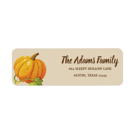 Persoonlijk Thanksgiving Pumpkin-feestlabel Etiket (Voorkant)