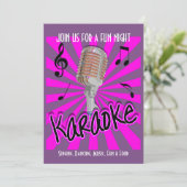 Persoonlijk Thema Karaoke Feestje Kaart (Staand voorkant)