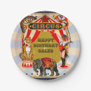 Persoonlijk Thema Oude Retro Circus Verjaardagsfee Papieren Bordje