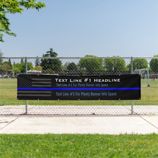 Persoonlijk thin Blue Line USA Vlag lang beeldsche Spandoek (Insitu)
