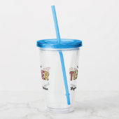 Persoonlijk toekomstig leraar kleurrijk geluid acryl drinkbeker (Links)