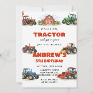 Persoonlijk Tractor Verjaardags Boerderij Feestje Kaart