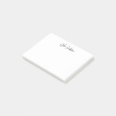 Persoonlijk trendy modern script minimalistisch post-it® notes (Schuin)