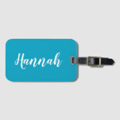 Persoonlijk trendy script aangepaste naam cool leu bagagelabel (Voorkant (horizontaal))