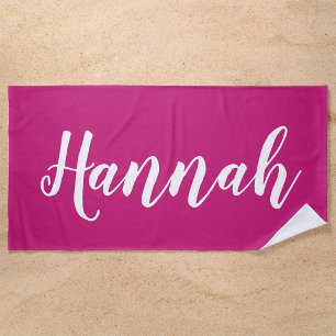 Persoonlijk trendy script aangepaste naam Cool leu Strandlaken