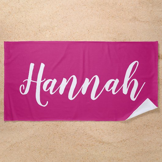 Persoonlijk trendy script aangepaste naam Cool leu Strandlaken
