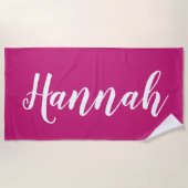 Persoonlijk trendy script aangepaste naam Cool leu Strandlaken (Voorkant)