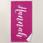 Persoonlijk trendy script aangepaste naam Cool leu Strandlaken (Voorkant)