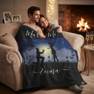 Persoonlijk 'Trouw met me' Huwelijksaanzoek Fleece Deken