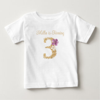 Persoonlijk tuin konijn 3e verjaardag T-shirt