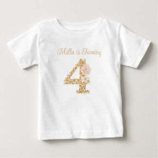 Persoonlijk tuin konijn 4e verjaardag T-shirt