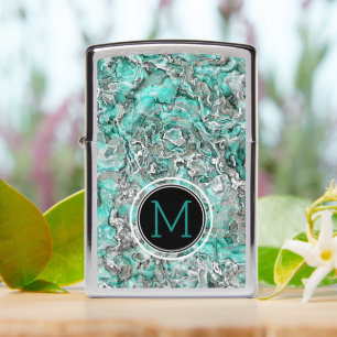 Persoonlijk Turquoise Grijs Marmer Patroon Op Maat