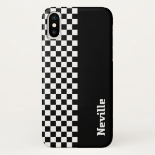 Persoonlijk tweetonig schaakbord iPhone x hoesje