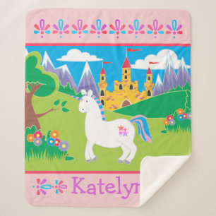 Persoonlijk Unicorn Castle Sherpa Deken