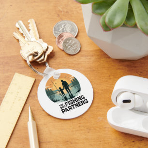 Persoonlijk Vader en Zoon Vis Geschenk Sleutelhanger