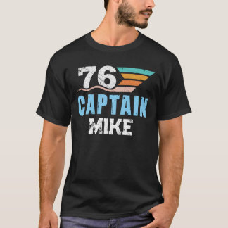 Persoonlijk verjaardags retro Captain 76 T-shirt