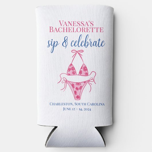 Persoonlijk verjaardagsbikini 'Drink en vier het' (Voorkant)