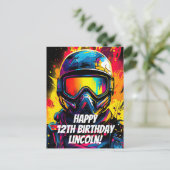 Persoonlijk verjaardagsfeest Paintball Briefkaart (Staand voorkant)