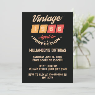 Persoonlijk verjaardagsfeestje veertig vintage 40s kaart