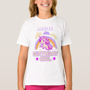 Persoonlijk Verjaardagsmeisje Eenhoorn T-Shirt