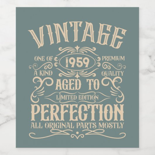 Persoonlijk verjaardagsontwerp met whiskey-thema v wijn etiket (Enkel label)