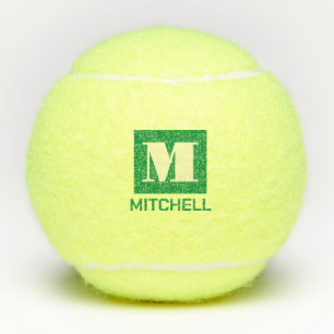 Persoonlijk vet groen initiaal monogram naam tennisballen
