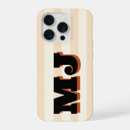 Persoonlijk Vet Monogram, Neutrale Streep iPhone 15 Pro Hoesje