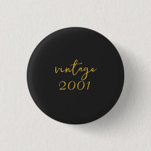 Persoonlijk Vintage 2001 T-shirt Ronde Button 3,2 Cm