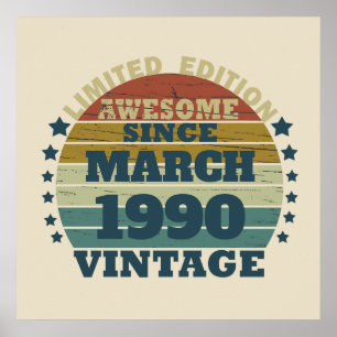 Persoonlijk vintage 35e verjaardagsfeest poster