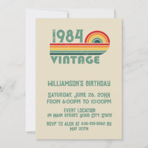 Persoonlijk vintage 40e verjaardagscocktailfeest kaart