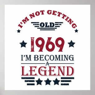 Persoonlijk vintage 55e verjaardagsfeest poster