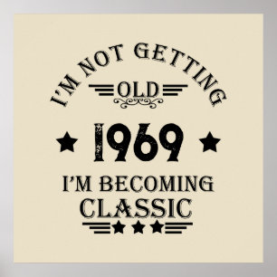 Persoonlijk vintage 55e verjaardagsfeestje poster