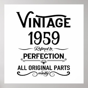Persoonlijk vintage 65e verjaardagsfeest poster