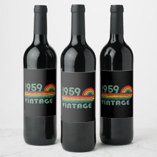 Persoonlijk vintage 65e verjaardagsfeest wijn etiket