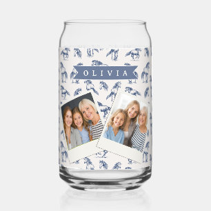 Persoonlijk Vintage Blauwe Paard Klassiek Landelij Blikvorm Glas