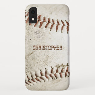 Persoonlijk vintage honkbal iPhone XR hoesje