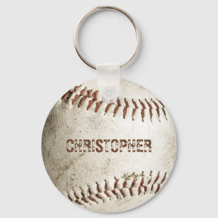 Persoonlijk vintage honkbal sleutelhanger