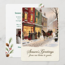 Persoonlijk Vintage Kerstkaart met platte ontwerp