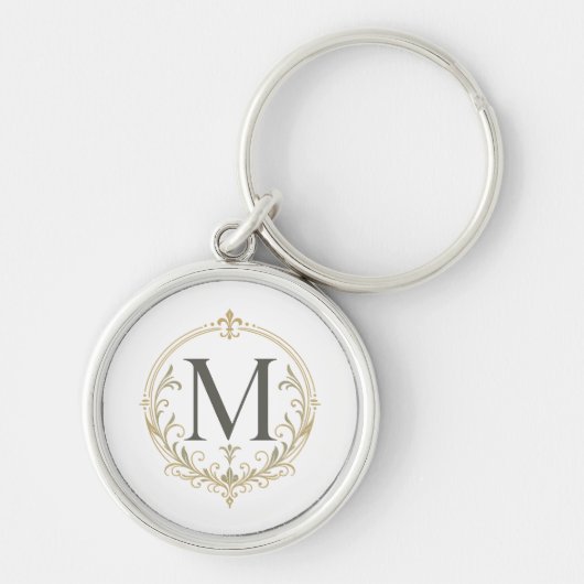 persoonlijk vintage monogram sleutelhanger (Voorkant)
