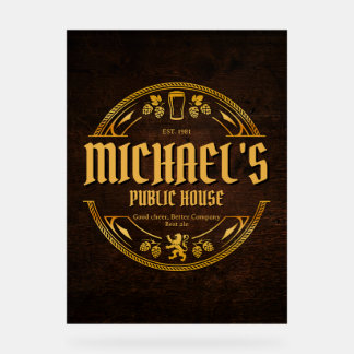 Persoonlijk vintage pub-thuisbar-acryl bord