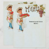 Persoonlijk vintage rivierkreeft diner plat menu (Voorkant / Achterkant)