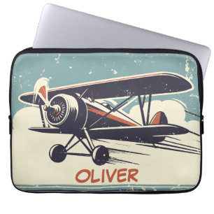 Persoonlijk vintage tweedekker laptop sleeve