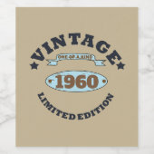 Persoonlijk vintage verjaardagsfeestje wijn etiket (Enkel label)