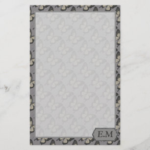 Persoonlijk Vintage Violet Vlinderpatroon Briefpapier