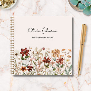 Persoonlijk Vintage Wilde Bloem Baby Herinneringsb Notitieboek